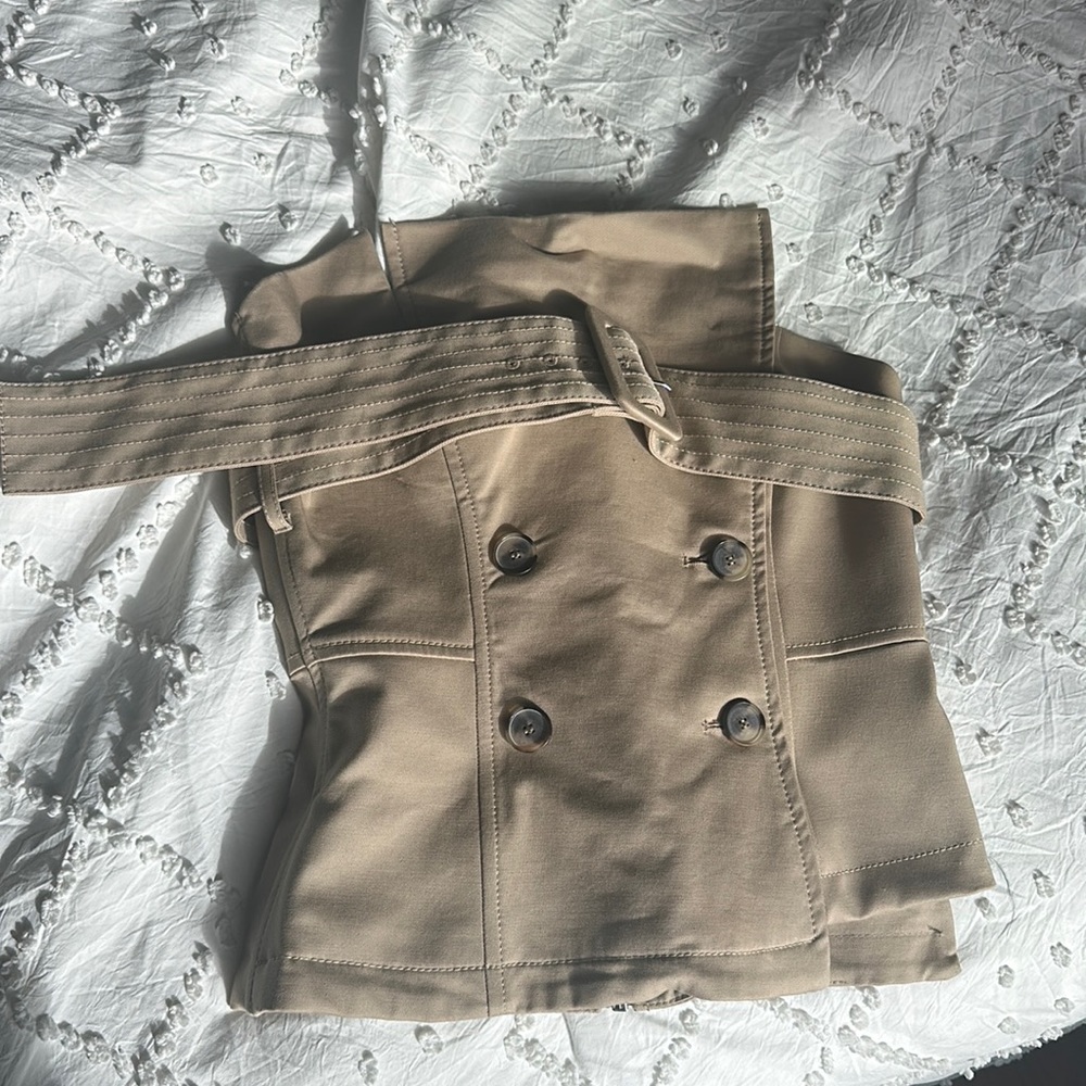 Zara Strapless Belted Beige Bustier/Corset
